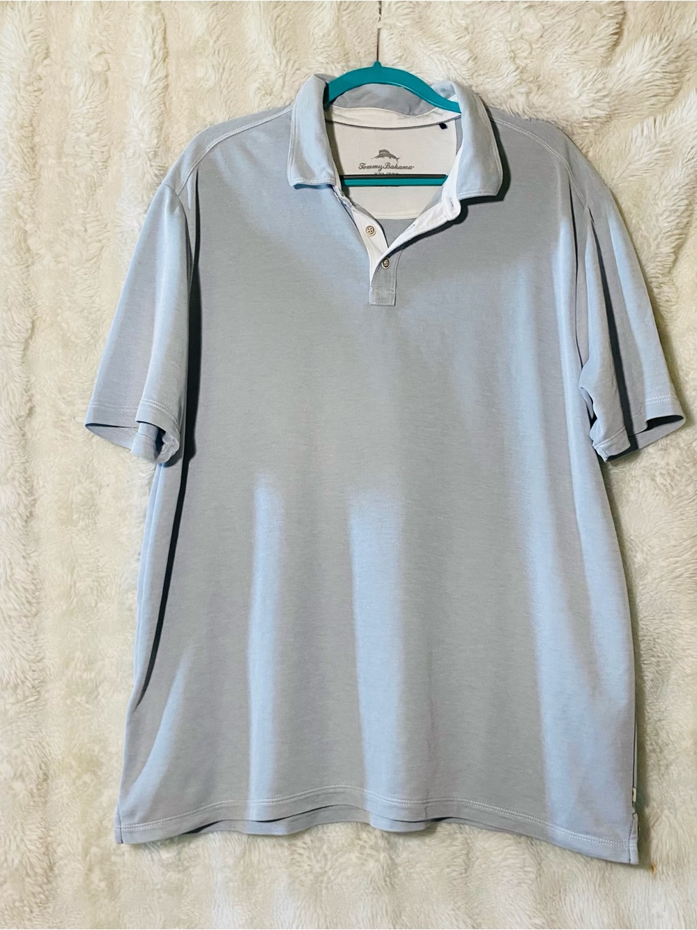 Tommy Bahama Men's Light Blue Polo Shirt